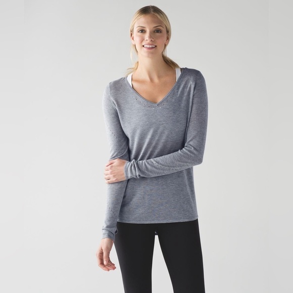lululemon athletica Sweaters - Lululemon Yin Time Long Sleeve Sweater, grey.